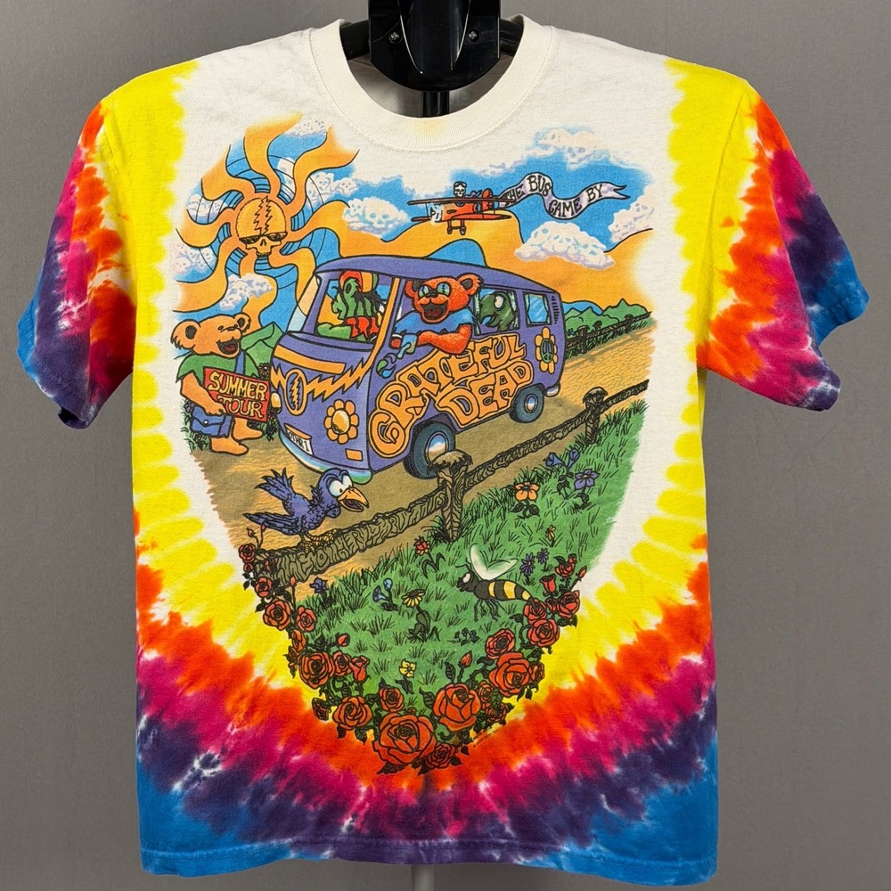 Liquid Blue Grateful Dead Summer Tour Tie Dye T Shirt Size S Dancing Bears Van